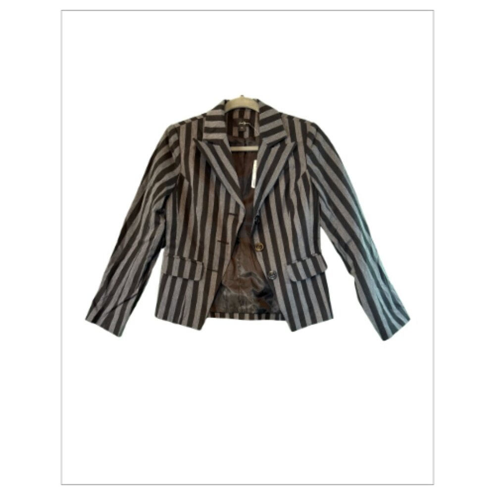 NWT Black Stripe FOREVER 21 Blazer Size M (BB0314)